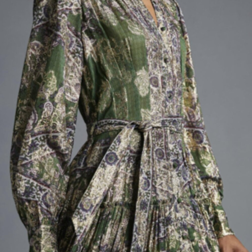 HEMANT & NANDITA Printed Belted Shirt Dress - Picture 2 of 6